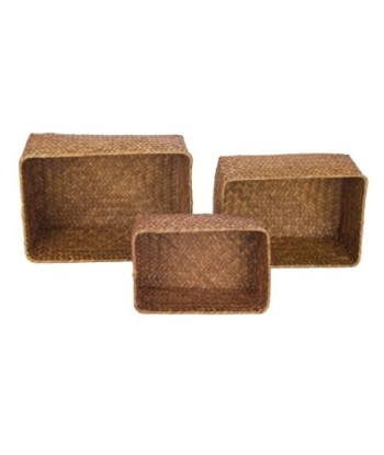 Signes Grimalt By SIGRIS - Cestas almacenaje 3 Unidades Marrón de Fibra Vegetal-Cuerda | Cesta Cesta Decorativa