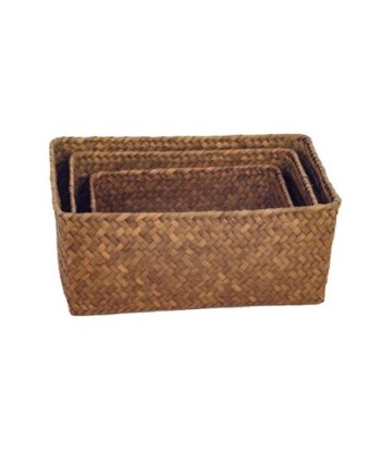 Signes Grimalt By SIGRIS - Cestas almacenaje 3 Unidades Marrón de Fibra Vegetal-Cuerda | Cesta Cesta Decorativa