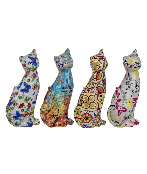 Signes Grimalt By SIGRIS - Figura Gato 4 Unidades Blanco de Resina | Figura de Gato Figuras De Resina Para Jardin