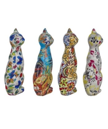 Signes Grimalt By SIGRIS - Figura Gato 4 Unidades Blanco de Resina | Figura de Gato Figuras De Resina Para Jardin