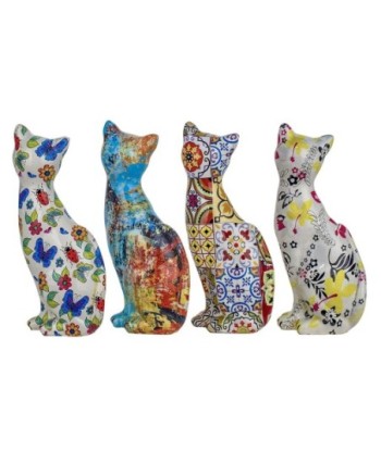 Signes Grimalt By SIGRIS - Figura Gato 4 Unidades Blanco de Resina | Figura de Gato Figuras De Resina Para Jardin