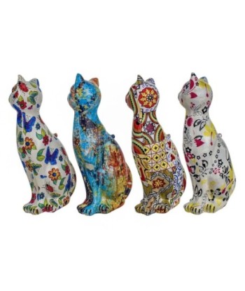Signes Grimalt By SIGRIS - Figura Gato 4 Unidades Blanco de Resina | Figura de Gato Figuras De Resina Para Jardin