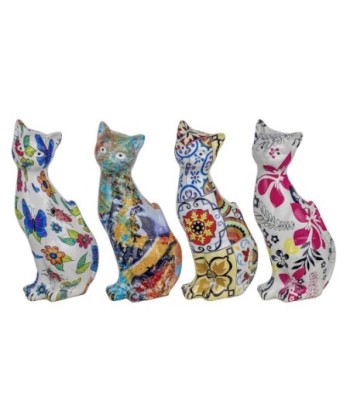 Signes Grimalt By SIGRIS - Figura Gato 4 Unidades Blanco de Resina | Figura de Gato Figuras De Resina Para Jardin