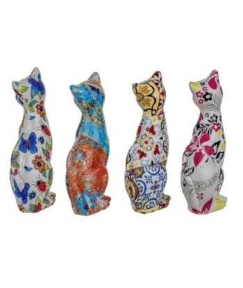 Signes Grimalt By SIGRIS - Figura Gato 4 Unidades Blanco de Resina | Figura de Gato Figuras De Resina Para Jardin