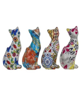 Signes Grimalt By SIGRIS - Figura Gato 4 Unidades Blanco de Resina | Figura de Gato Figuras De Resina Para Jardin