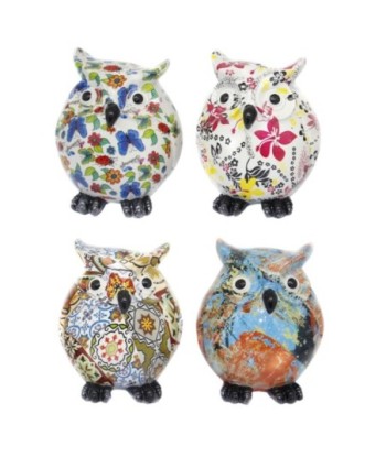 Signes Grimalt By SIGRIS - Figura Búho 4 Unidades Blanco de Resina | Figura de Búho Figuras De Resina Para Jardin