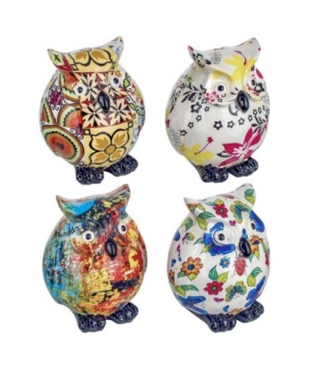 Signes Grimalt By SIGRIS - Figura Búho 4 Unidades Blanco de Resina | Figura de Búho Figuras De Resina Para Jardin