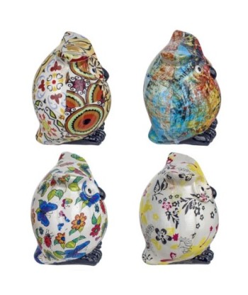 Signes Grimalt By SIGRIS - Figura Búho 4 Unidades Blanco de Resina | Figura de Búho Figuras De Resina Para Jardin