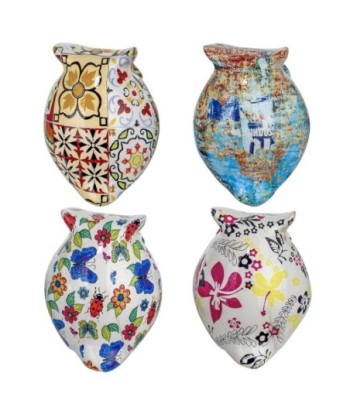 Signes Grimalt By SIGRIS - Figura Búho 4 Unidades Blanco de Resina | Figura de Búho Figuras De Resina Para Jardin