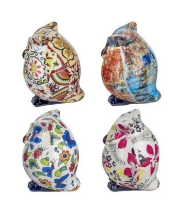 Signes Grimalt By SIGRIS - Figura Búho 4 Unidades Blanco de Resina | Figura de Búho Figuras De Resina Para Jardin