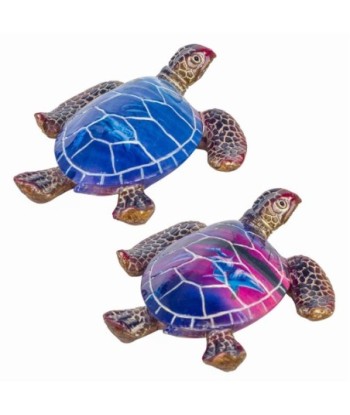 By Sigris - Figura Tortuga 2 Unidades Azul de Resina | Figura de Animal Figuras De Resina Para Jardin Figura Resina