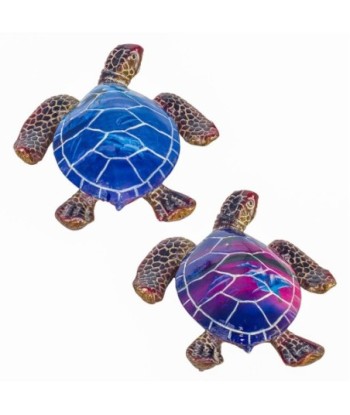 By Sigris - Figura Tortuga 2 Unidades Azul de Resina | Figura de Animal Figuras De Resina Para Jardin Figura Resina