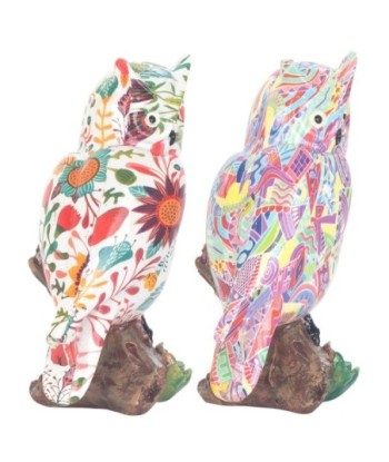 Signes Grimalt By SIGRIS - Figura Buho 2 Unidades Blanco de Resina | Figura de Búho Figuras De Resina Para Jardin