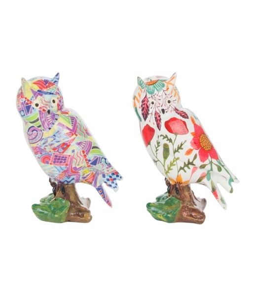 Signes Grimalt By SIGRIS - Figura Buho 2 Unidades Blanco de Resina | Figura de Búho Figuras De Resina Para Jardin