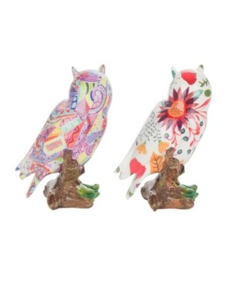 Signes Grimalt By SIGRIS - Figura Buho 2 Unidades Blanco de Resina | Figura de Búho Figuras De Resina Para Jardin