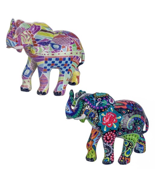 Signes Grimalt By SIGRIS - Figura Elefante 2 Unidades Multicolor de Resina | Figura de Elefante Figuras De Resina
