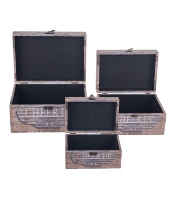 Signes Grimalt By SIGRIS - Cajas Vintage Mundo 3 Unidades Marrón de Mdf Y Pvc | Caja Maleta Decoracion Maleta