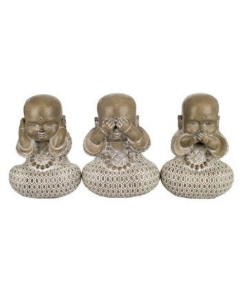 Signes Grimalt By SIGRIS - Figura Buda 3 Unidades Marrón de Resina | Figura de Buda Figuras De Resina Para Jardin