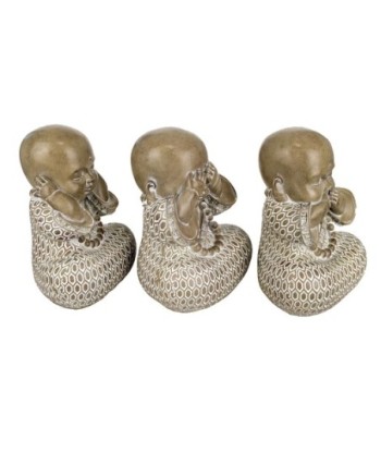 Signes Grimalt By SIGRIS - Figura Buda 3 Unidades Marrón de Resina | Figura de Buda Figuras De Resina Para Jardin