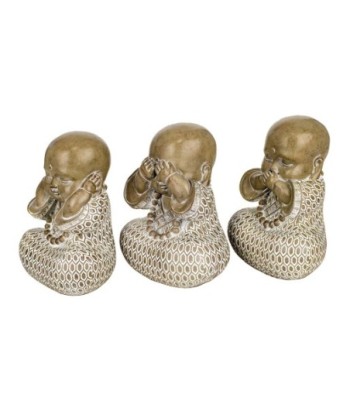 Signes Grimalt By SIGRIS - Figura Buda 3 Unidades Marrón de Resina | Figura de Buda Figuras De Resina Para Jardin