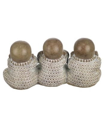 Signes Grimalt By SIGRIS - Figura Monje 3 Unidades Blanco de Resina | Figura de Buda Figuras De Resina Para Jardin