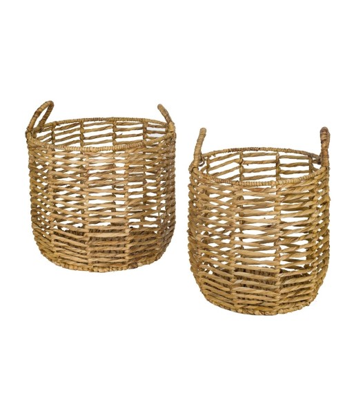 Signes Grimalt By SIGRIS - Cestas 2 Unidades Marrón de Jacinto De Agua | Cesta Bandeja Decorativa Mesa Bandeja