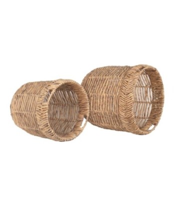 Signes Grimalt By SIGRIS - Cestas 2 Unidades Marrón de Jacinto De Agua | Cesta Bandeja Decorativa Mesa Bandeja