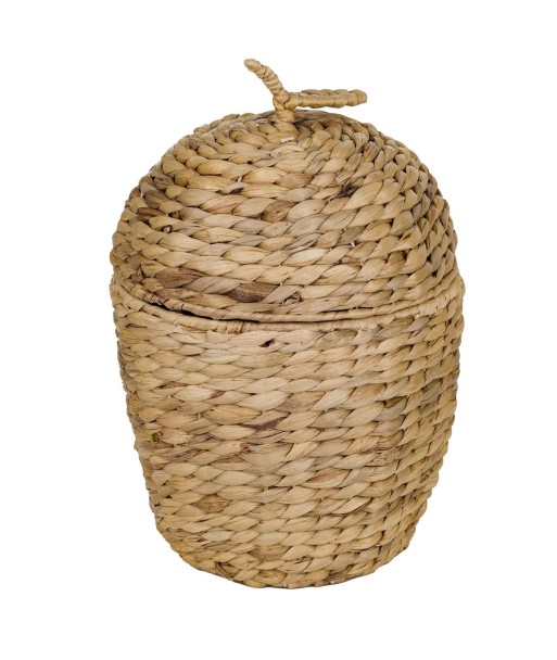 Signes Grimalt By SIGRIS - Cesta Manzana Marrón de Jacinto De Agua | Cesta Bandeja Decorativa Mesa Bandeja Mimbre