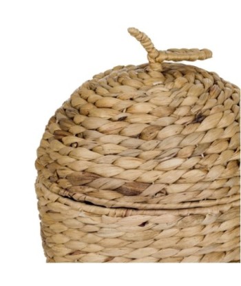 Signes Grimalt By SIGRIS - Cesta Manzana Marrón de Jacinto De Agua | Cesta Bandeja Decorativa Mesa Bandeja Mimbre