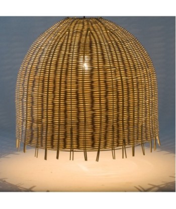 Signes Grimalt By SIGRIS - Lámpara Marrón de Rattan | Lámpara de Pie Lampara Mesa De Noche Lamparas Marroqui 40x45x45cm