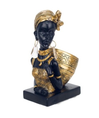Signes Grimalt By SIGRIS - Figura Africana con Base Negro de Resina | Figura de Africana Figuras Decorativas Decoracion