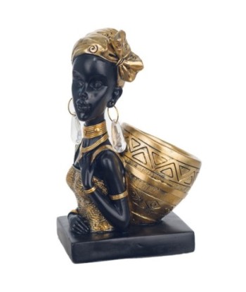 Signes Grimalt By SIGRIS - Figura Africana con Base Negro de Resina | Figura de Africana Figuras Decorativas Decoracion
