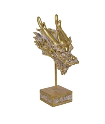 Signes Grimalt By SIGRIS - Adorno Dragón con Base Dorado de Resina | Figura de Animal Figuras Decorativas Decoracion