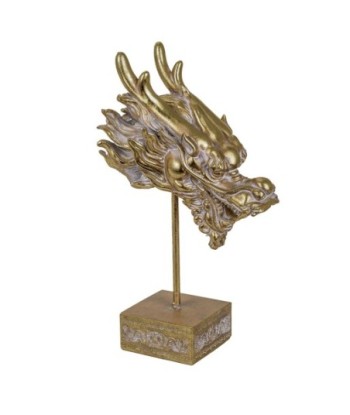 Signes Grimalt By SIGRIS - Adorno Dragón con Base Dorado de Resina | Figura de Animal Figuras Decorativas Decoracion