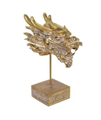 Signes Grimalt By SIGRIS - Adorno Dragón con Base Dorado de Resina | Figura de Animal Figuras Decorativas Decoracion