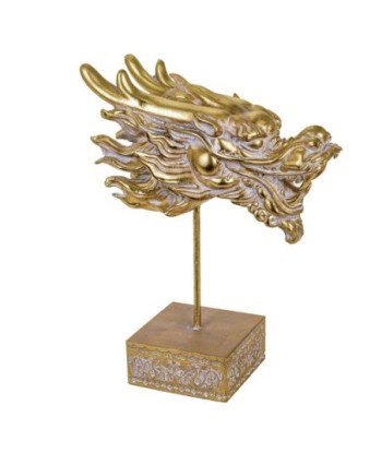 Signes Grimalt By SIGRIS - Adorno Dragón con Base Dorado de Resina | Figura de Animal Figuras Decorativas Decoracion