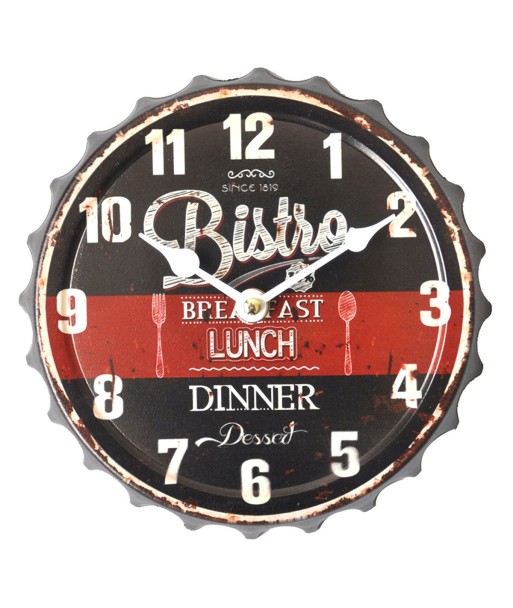 Signes Grimalt By SIGRIS - Reloj Pared Bistro Negro de Metal | Reloj Reloj Vintage Pared Reloj Pared Vintage 20x3x20cm