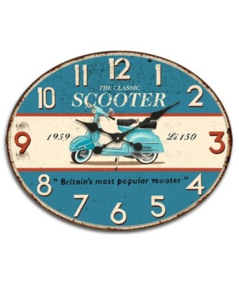 Signes Grimalt By SIGRIS - Reloj Pared Scooter Azul de Mdf | Reloj Reloj Vintage Pared Reloj Pared Vintage 39x1x49cm