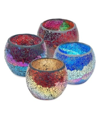 By SIGRIS T-Lite Porta velas Coloridos Incluye 4 Unidades Decoración Jarrones Y Porta velas Colección India  Decor