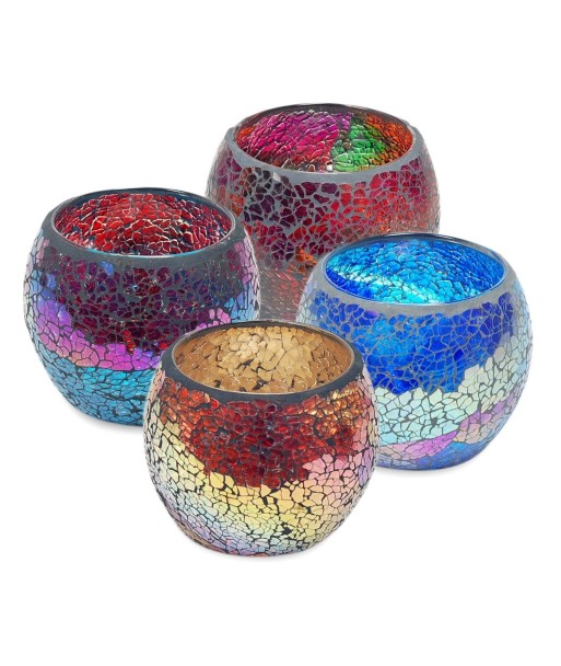 By SIGRIS T-Lite Porta velas Coloridos Incluye 4 Unidades Decoración Jarrones Y Porta velas Colección India  Decor