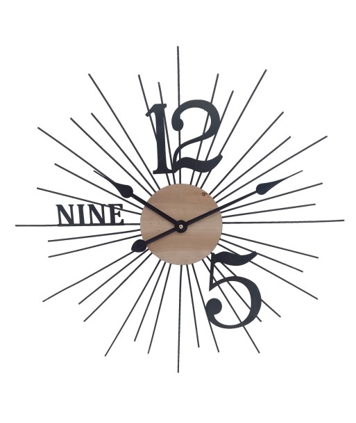 Signes Grimalt By SIGRIS - Reloj Abstracto Negro de Metal | Reloj Reloj Vintage Pared Reloj Pared Vintage 60x4x60cm