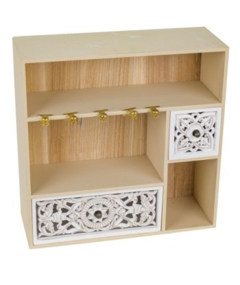 Signes Grimalt By SIGRIS - Llavero con departamentos Marrón de Mdf | cuelgallaves Cuelgallaves Cuelga Llaves 30x11x30cm