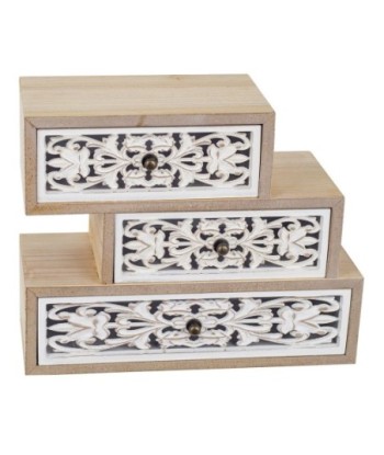 Signes Grimalt By SIGRIS - Joyero 3 cajones Marrón de Mdf | Joyero Caja Joyero Joyeros Zara Home 20x11x25cm