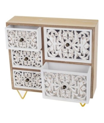 Signes Grimalt By SIGRIS - Joyero 5 cajones Marrón de Mdf | Joyero Caja Joyero Joyeros Zara Home 30x8x30cm