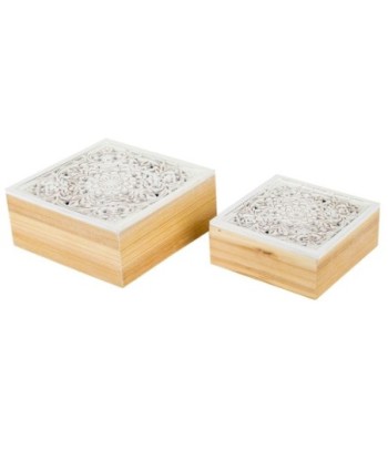 Signes Grimalt By SIGRIS - Cajas organizadores 2 Uni. Blanco de Mdf | Joyero Caja Joyero Joyeros Zara Home 9x20x20cm