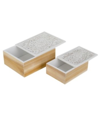 Signes Grimalt By SIGRIS - Cajas organizadores 2 Uni. Blanco de Mdf | Joyero Caja Joyero Joyeros Zara Home 9x20x20cm