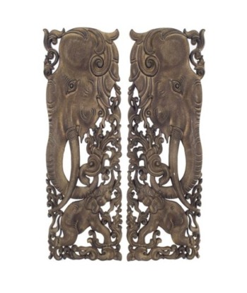 Signes Grimalt By SIGRIS - Adorno Pared Elefante 2 Uni. Marrón de Mdf | Placa de Madera Placa Decorativa Placas