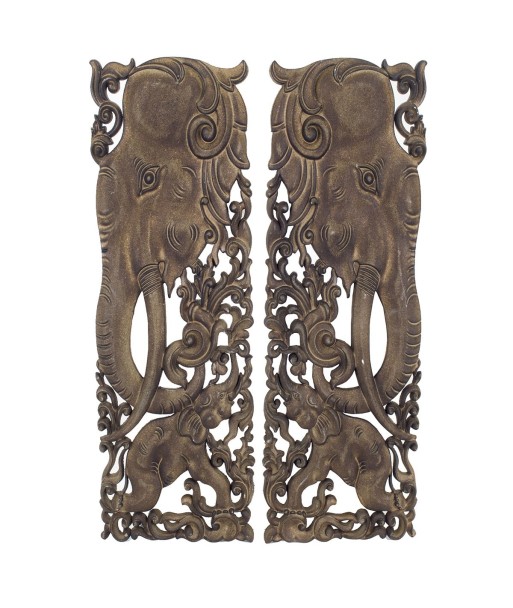 Signes Grimalt By SIGRIS - Adorno Pared Elefante 2 Uni. Marrón de Mdf | Placa de Madera Placa Decorativa Placas