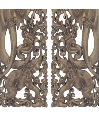 Signes Grimalt By SIGRIS - Adorno Pared Elefante 2 Uni. Marrón de Mdf | Placa de Madera Placa Decorativa Placas