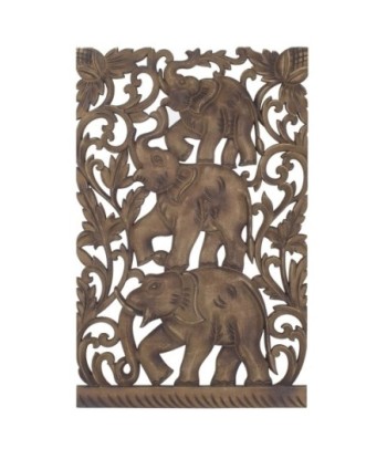 Signes Grimalt By SIGRIS - Adorno Pared Elefantes Marrón de Mdf | Placa de Madera Placa Decorativa Placas Decorativas